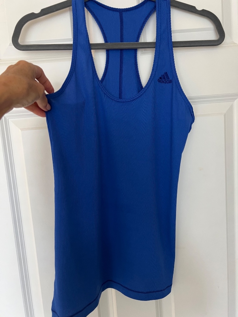 Adidas Ribbed Racerback Performance Tank | Royal Blue | Size M - Picture 3 of 6